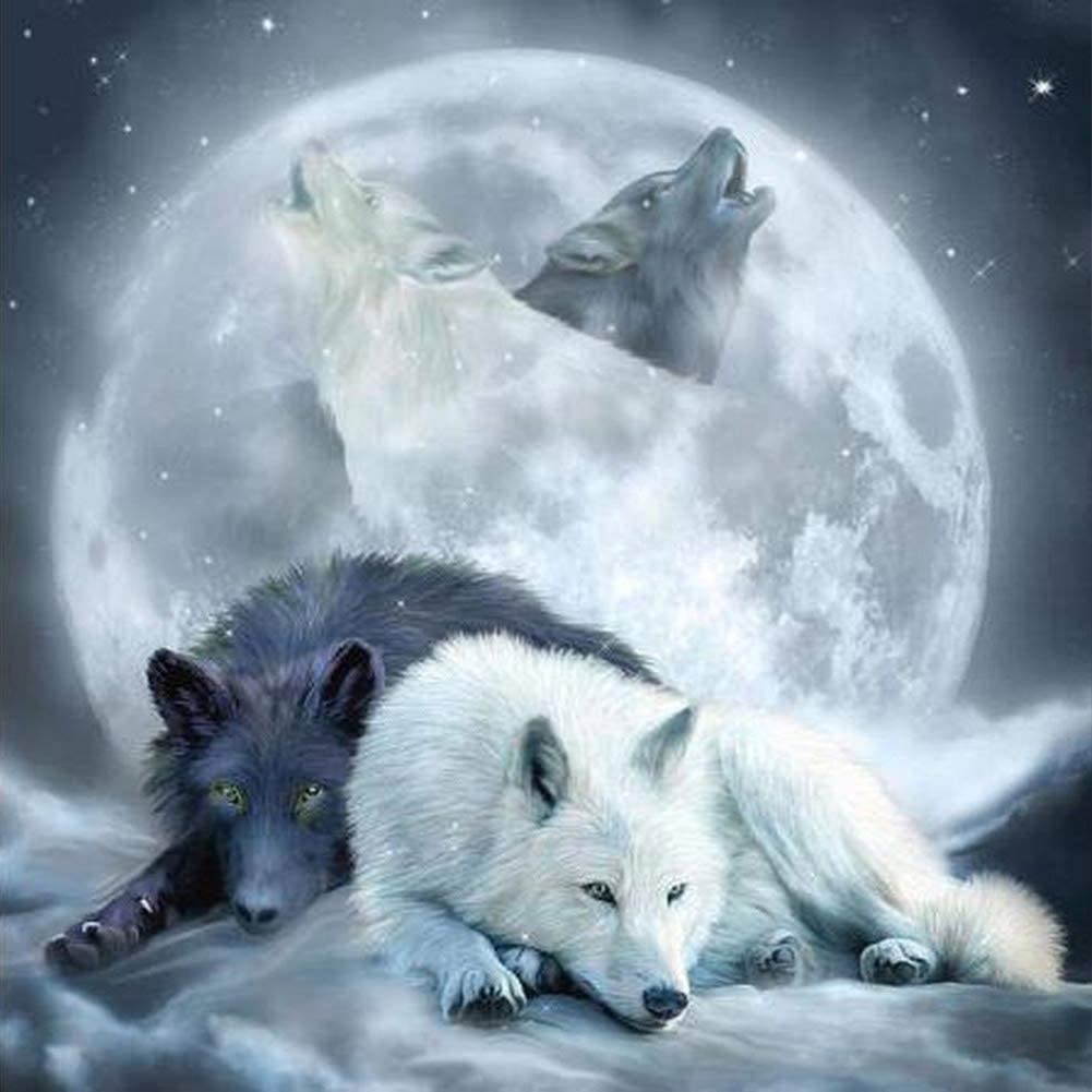 Diamond Art Beginner Kit Wolf Moon