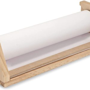 Melissa & Doug Wooden Tabletop Paper Roll Dispenser With White Bond Paper  (12 inches x 75 feet)
