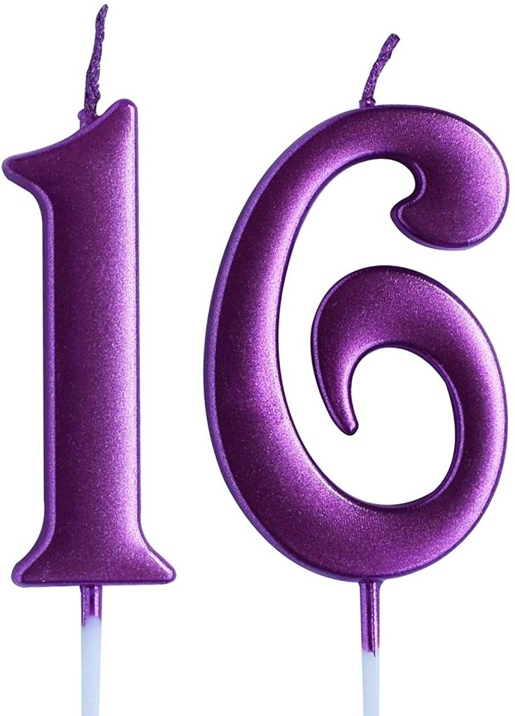 16th Birthday Candles
 Pink 16th Birthday Candle Number 16 Years Old Candles Cake Topper