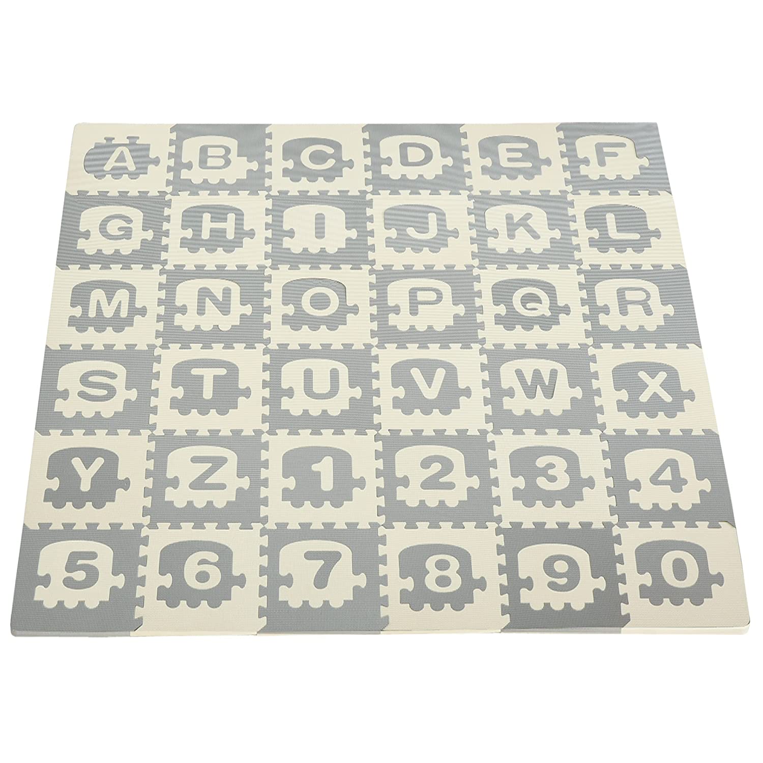 grey alphabet foam mat