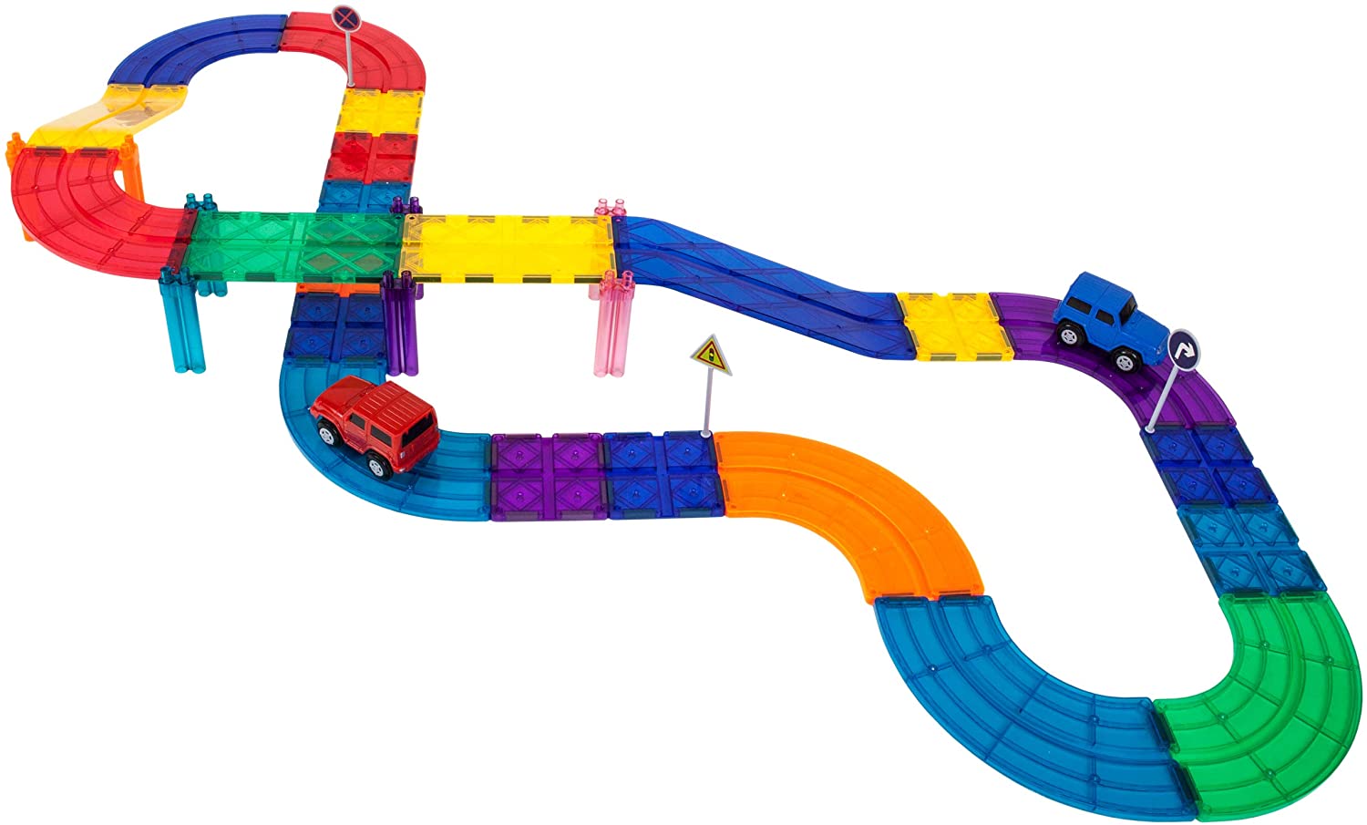 magnetic tiles car track