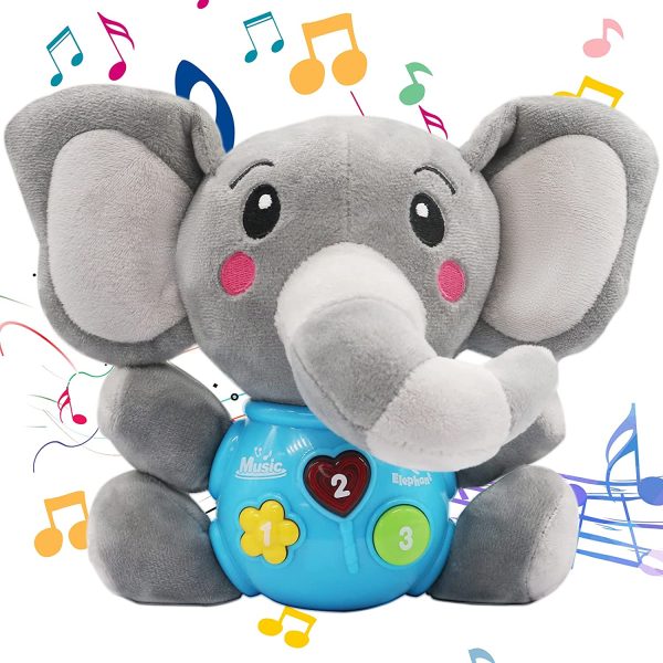 stuffed elephant that plays music