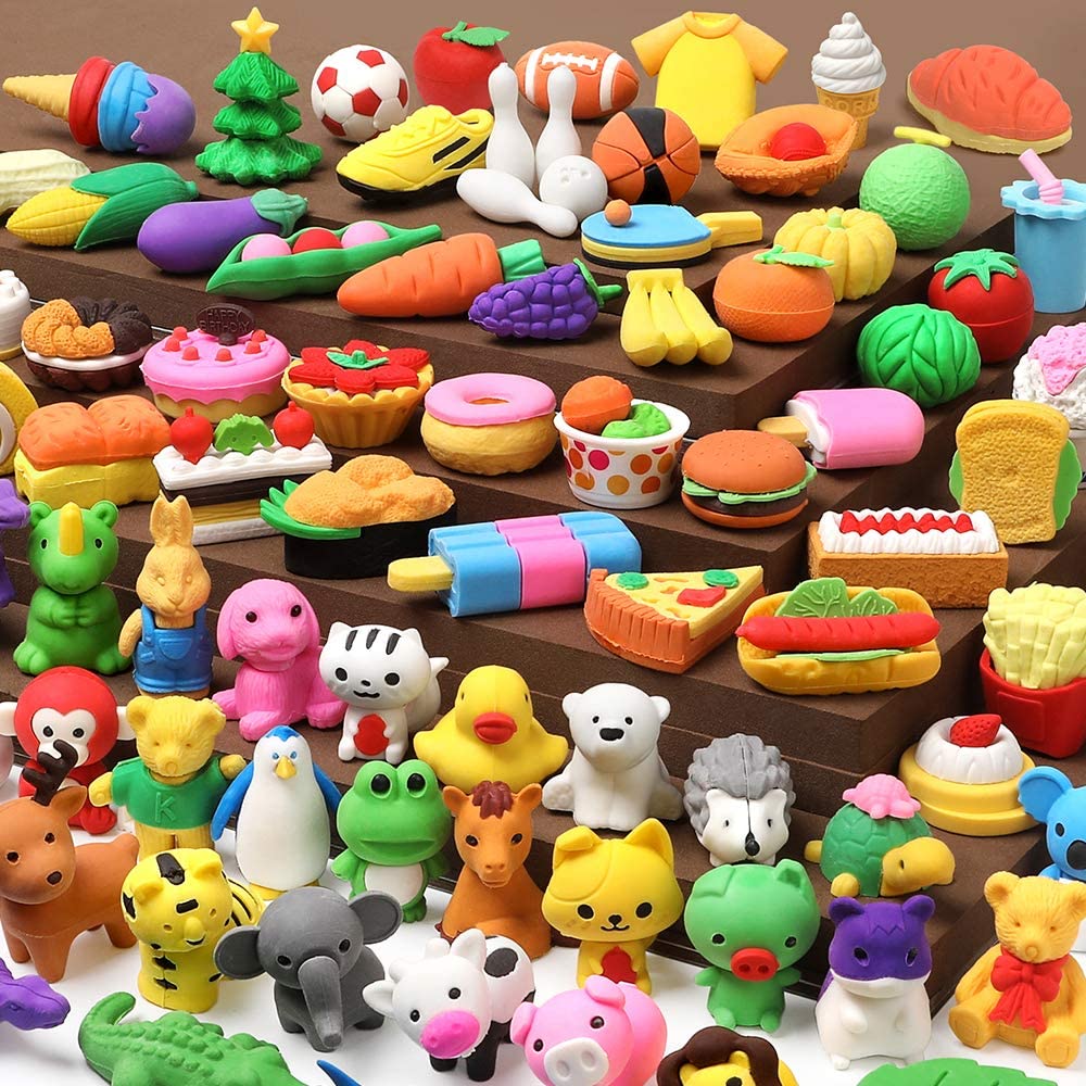 120 Pieces Mini Erasers Bulk Boxed Assortment Dinosaur Sea Animal Erasers  For Kids Party Favors School Student Prizes - Snngv