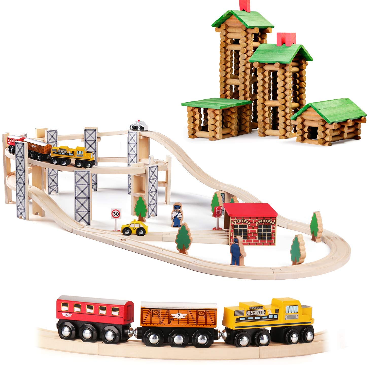 sainsmart jr wooden train set