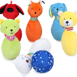 plush animal bowling set