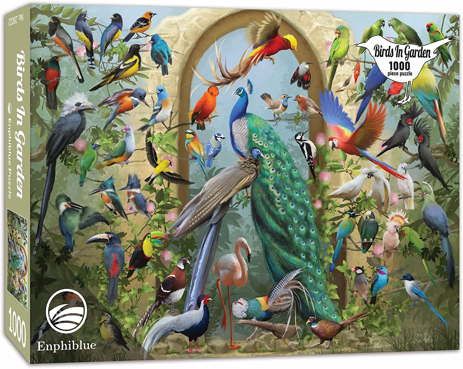 Enphiblue Puzzle For Adult 1000 Pieces, Birds In Garden Jigsaw Puzzle ...