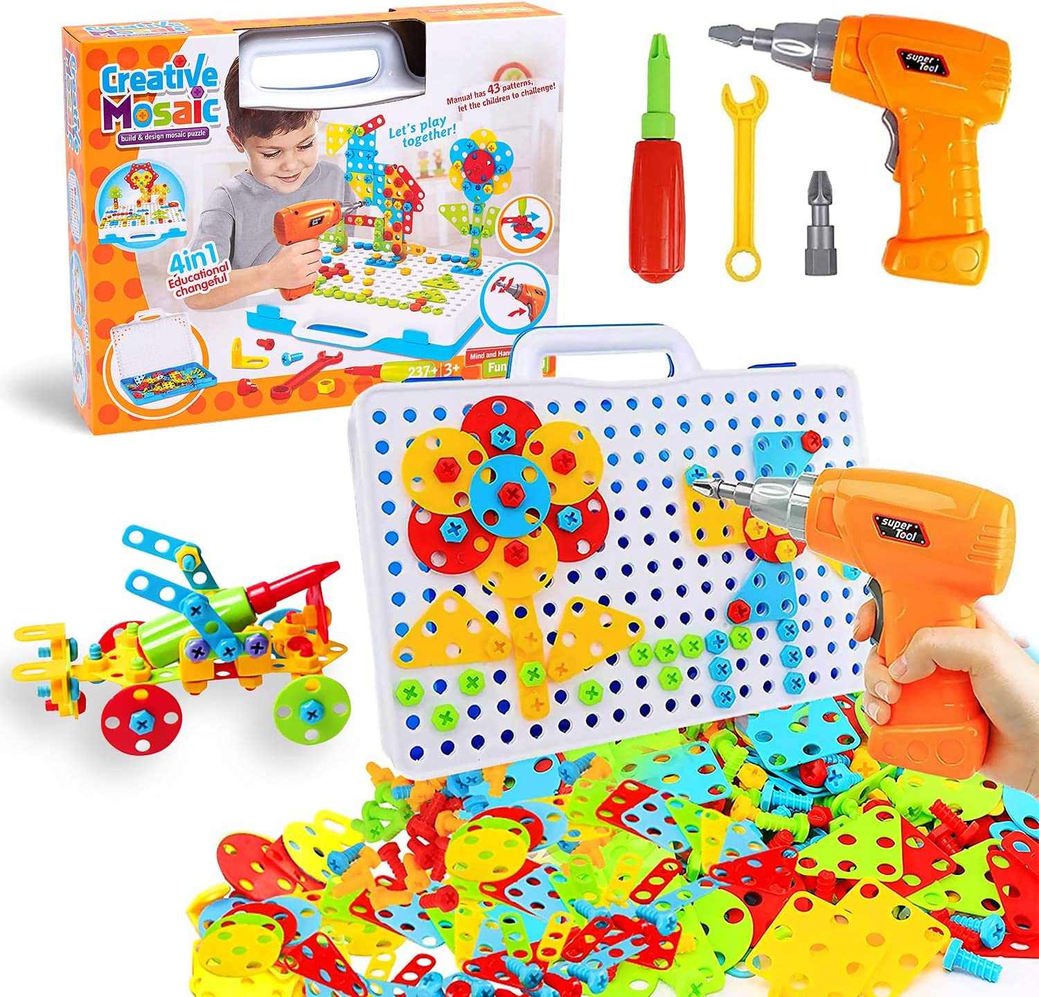 237 pieces electric diy drill educational set