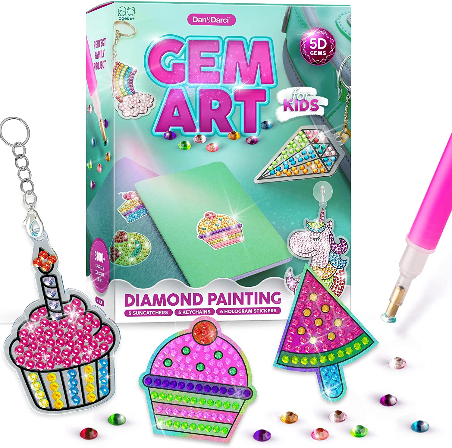 Gem Art, Kids Diamond Painting Kit – Big 5D Gems – Arts and Crafts for Kids,  Girls and Boys Ages 6-12 – Gem Painting Kits – Best Tween Gift Ideas for  Girls