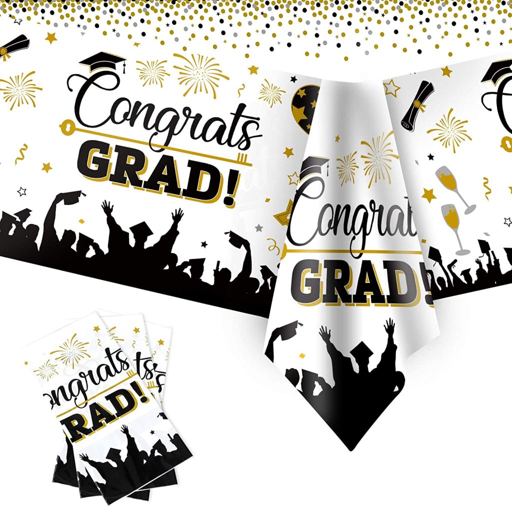 Graduation Tablecloths, 3 Pack Large Size Plastic 54 ...