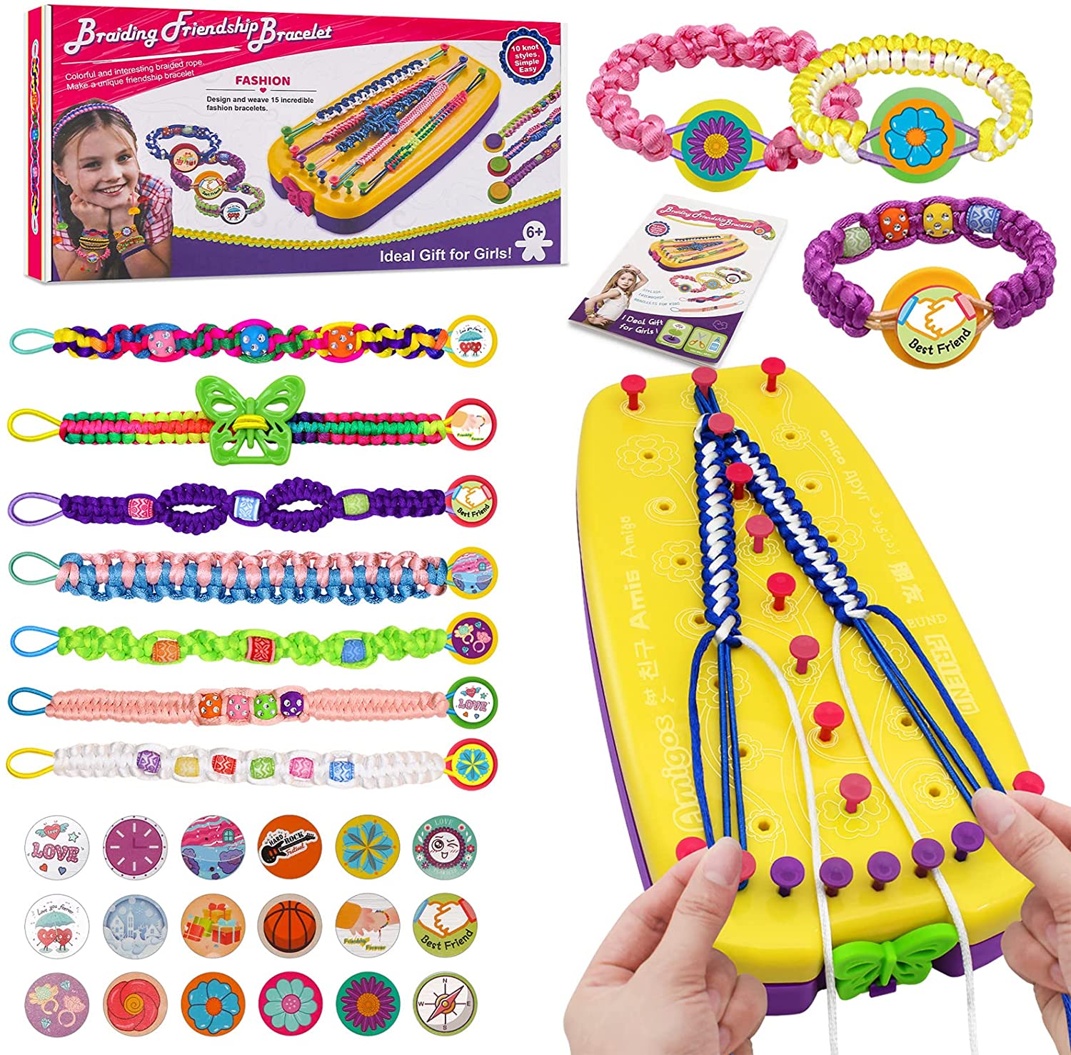 GILI Colorful Friendship Bracelet Making Kit for Girls age 6-12