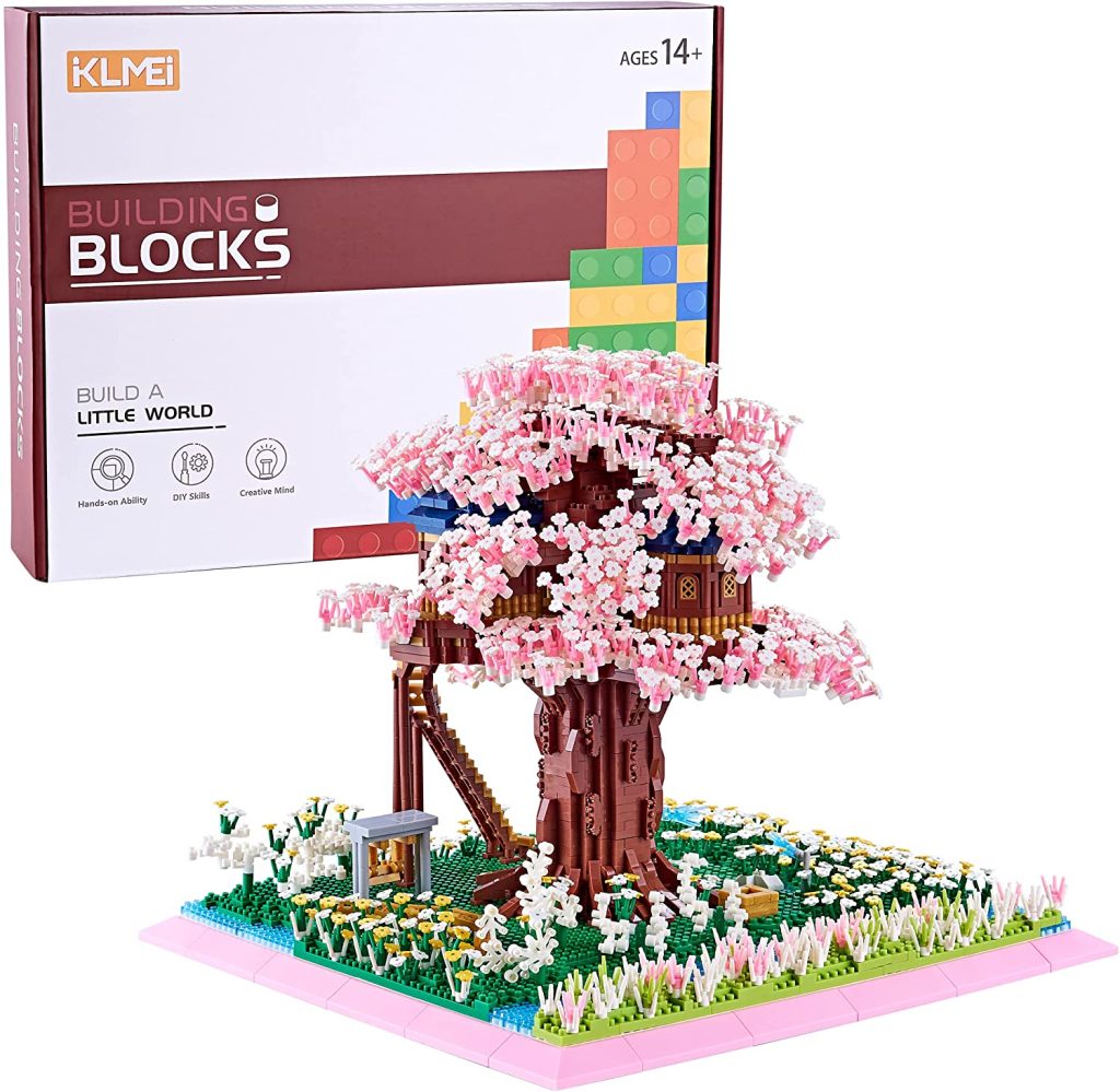 KLMEi New Big Architecture Sakura Tree House Building Model Kit Micro ...