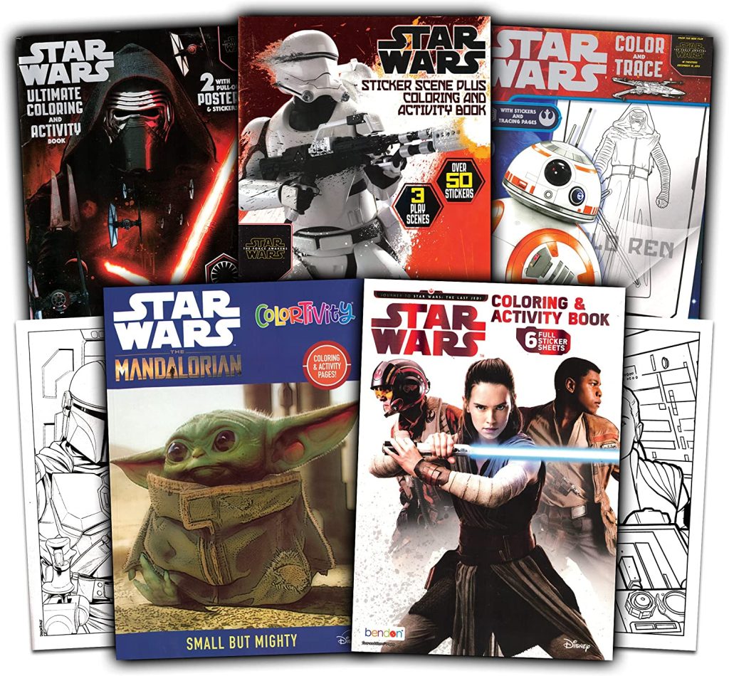 Star Wars Coloring Books for Kids Bundle with 5 Mandalorian Star Wars