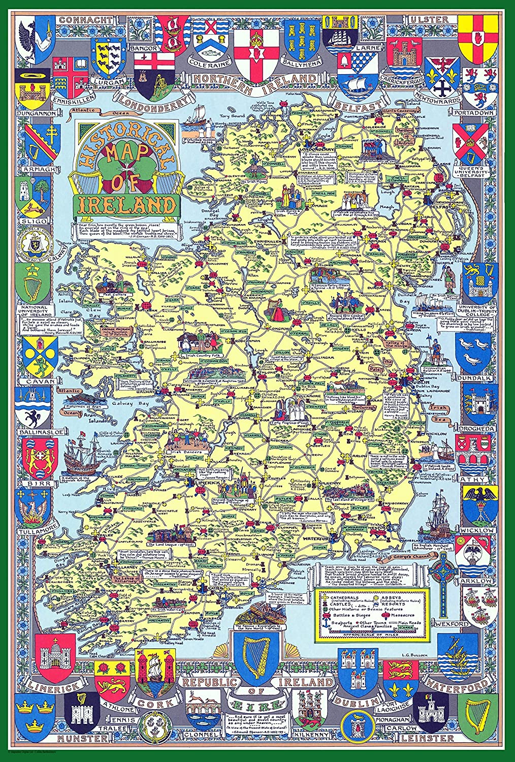 Historical Map of Ireland 1000 Piece Jigsaw Puzzle 690mm x 480mm ...