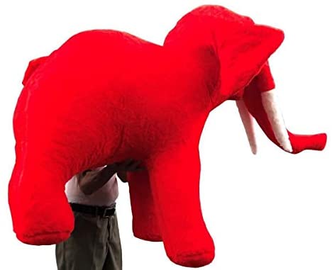 stuffed red elephant