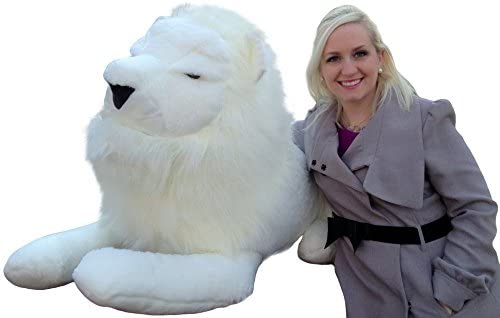 giant stuffed white lion