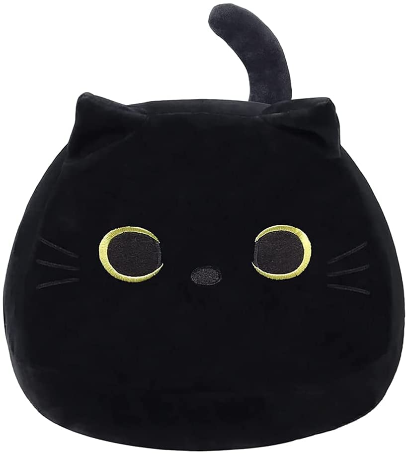 black stuffed cat toy