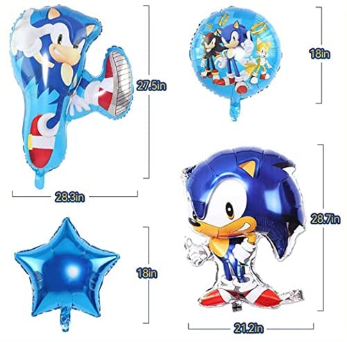 Birthday Sonic Balloons, Hedgehog Party Supplies Boys 5th Birthday Balloon Decoration 17 Pcs