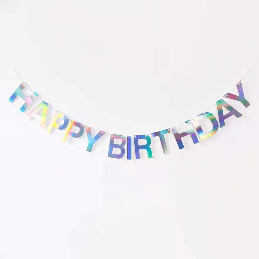 Happy Birthday Banner In Store Iridescent Happy Birthday Banner,Holographic Happy Birthday Banner,Birthday  Party Decorations,Shiny Happy Birthday Banner – Homefurniturelife Online  Store