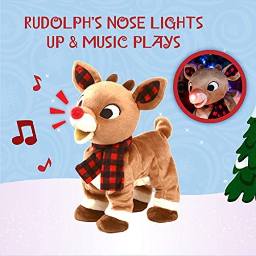 stuffed rudolph with light up nose