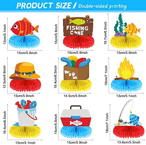Set of 9 Gone Fishing Themed Party Decorations Little Fisherman Honeycomb  Centerpieces The Big One Birthday Baby Shower Table Centerpiece for Happy  Birthday Baby Shower Party Supplies Favor – Homefurniturelife Online Store