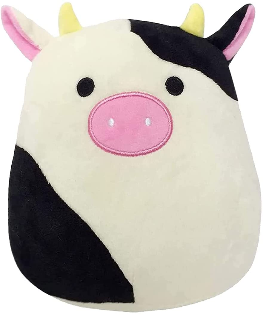 black and white squishmallow cow