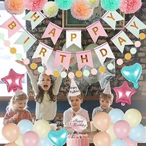 Pink Birthday Decoration Items Combo Set For Girls Kids- Happy