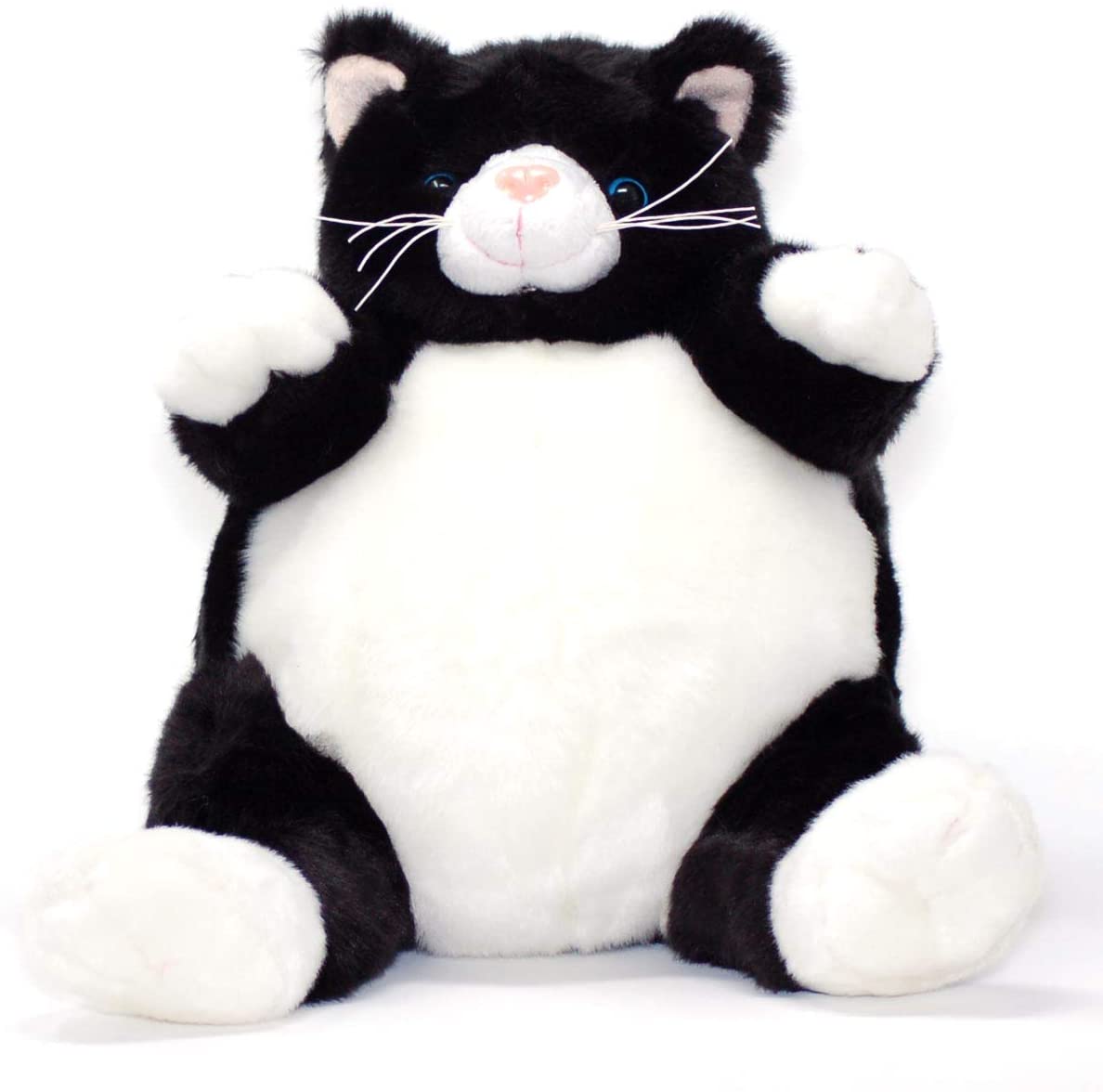 black and white cat stuffed toy