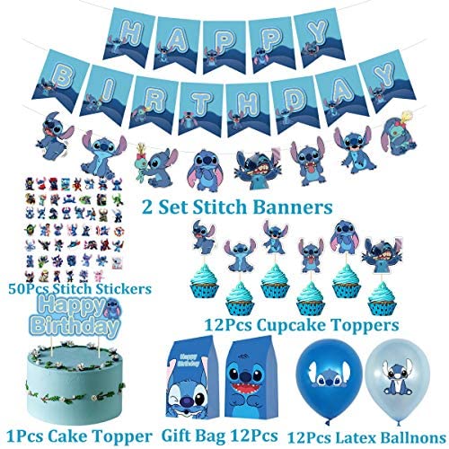 Lilo and Stitch PartySupplies,90Pcs Birthday Party Favors,Include