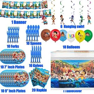 Luca Party Supplies Set – Luca Birthday Decorations,10-Kids includes Happy  Birthday Balloons, Plates, Knives, Spoons, banner, Hanging swirls,  tablecover, Napkins, For Luca game Birthday Party Decoration –  Homefurniturelife Online Store
