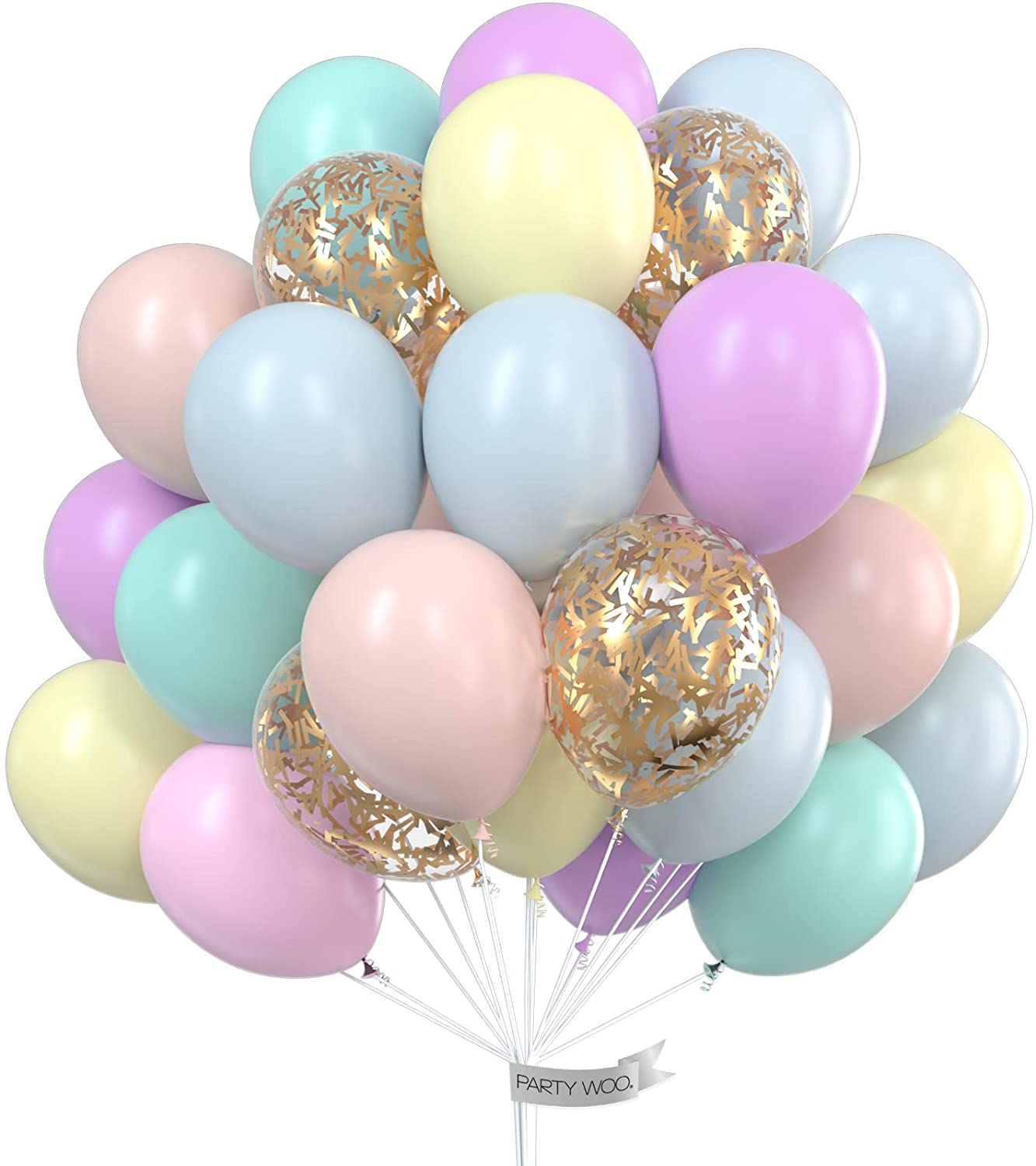 PartyWoo Pastel Balloons, 60 pcs 12 Inch Pastel Latex Balloons