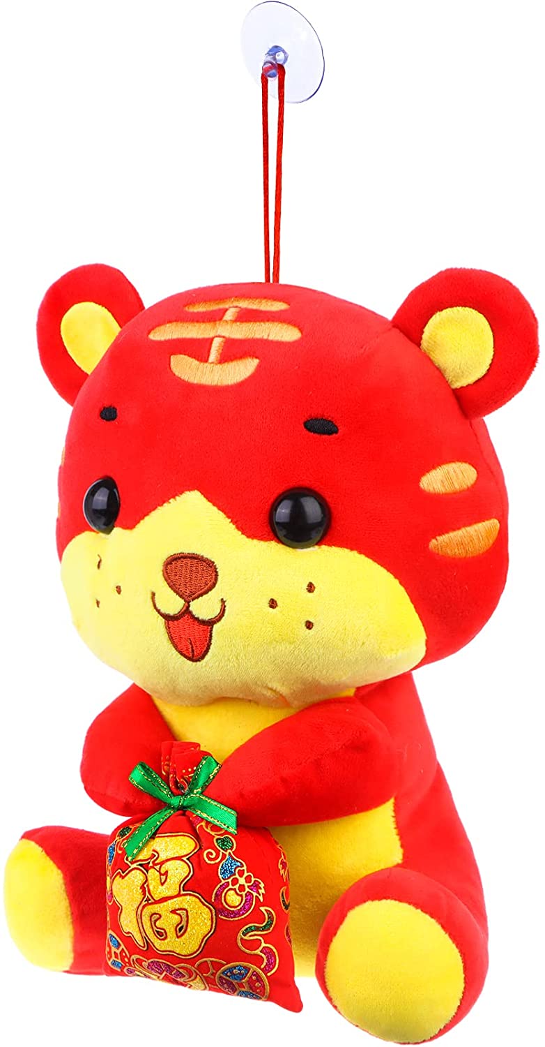 red tiger stuffed animal