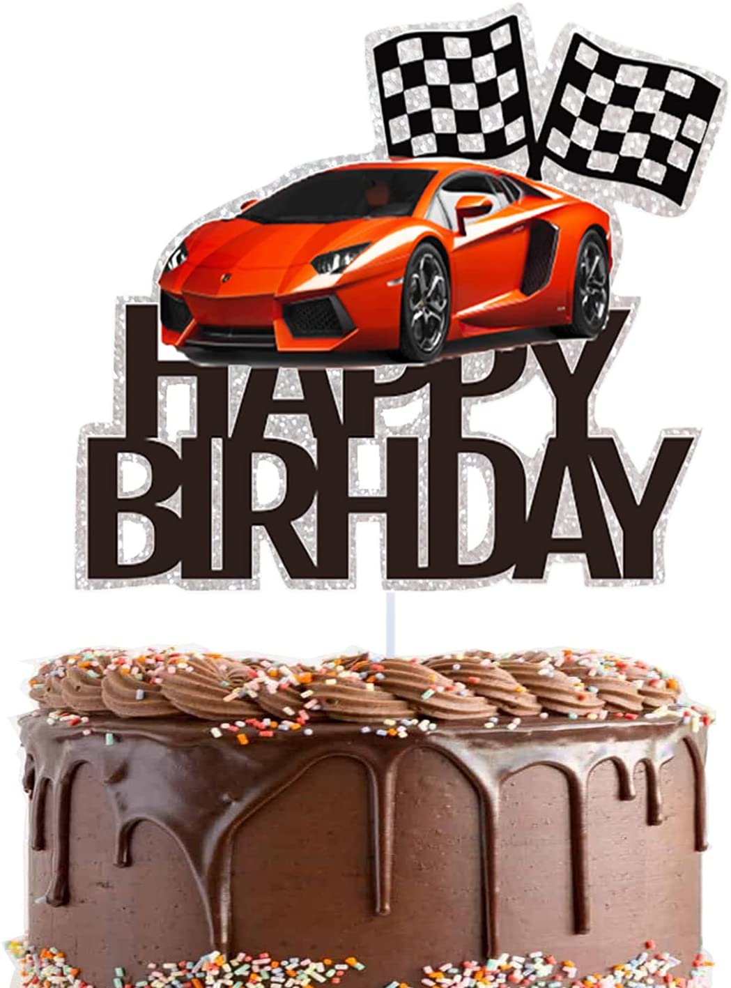 PuPuFly Sports Car Cake Topper Racing Sport Car Game Themed Boy
