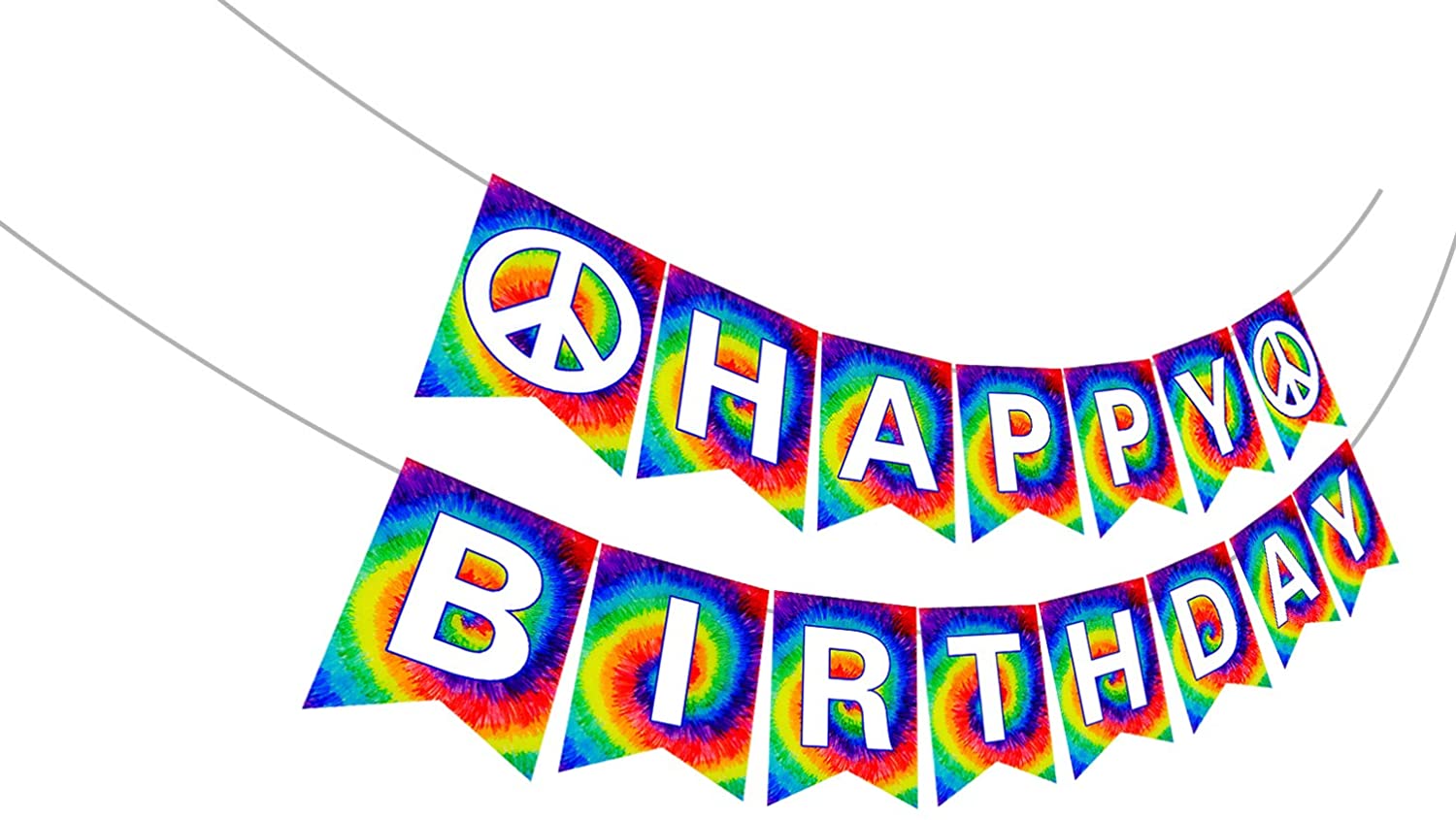 Tie Dye Happy Birthday Banner, Tie Dye Birthday Banner, Tie Dye ...