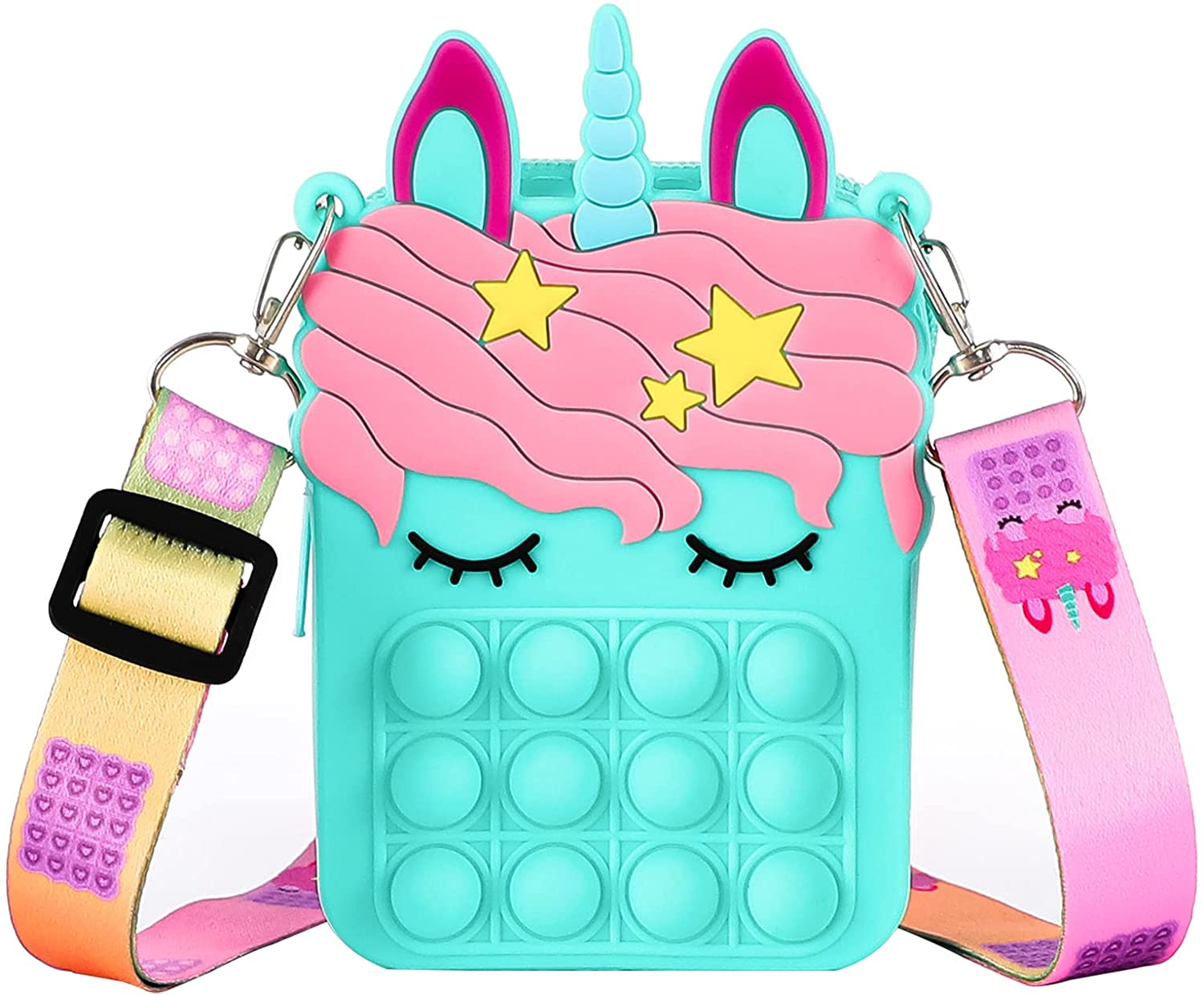 Pop Push Purse For Girls Fidget Toys Unicorn,pop Shoulder Bag For Girls 