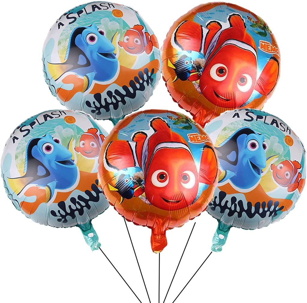 5PCS Finding Nemo Balloons for Kids Birthday Baby Shower Finding Nemo 