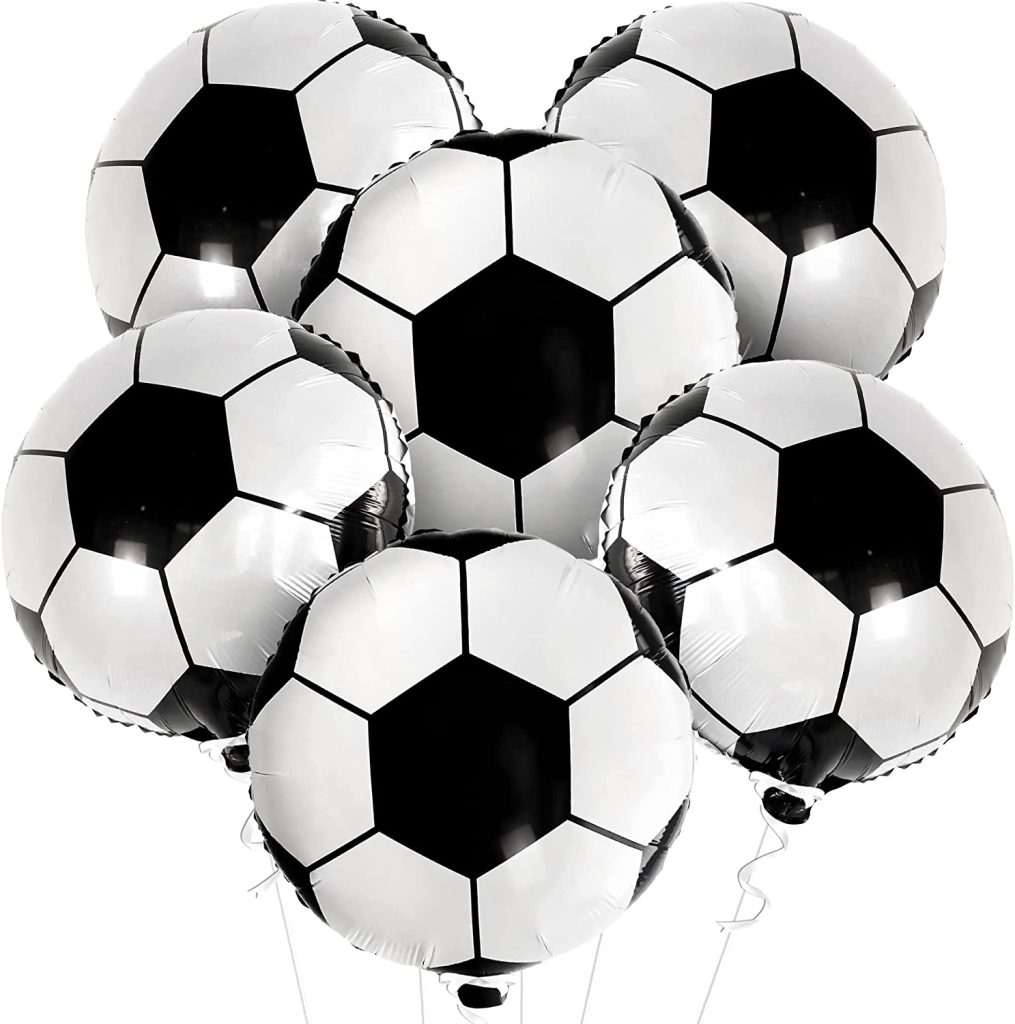 Big, 18 Inch Soccer Balloons Set – 6 Pieces | Soccer Birthday Party ...