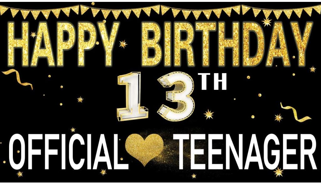 Official Teenager Banner 13th Birthday Party Sign Extra Large 71u201d X 40u201d 13 Years Old