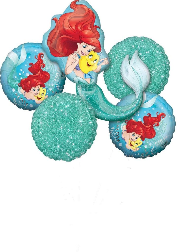 Little Mermaid Balloon Birthday Party Favor Supplies 5Ct Foil Balloon ...