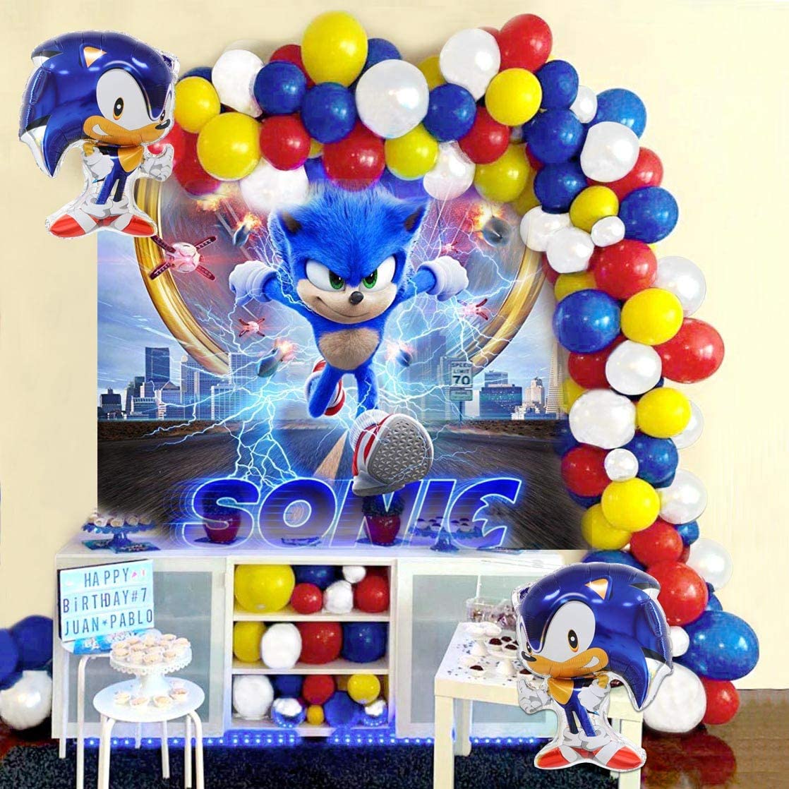 Super Sonic Balloons Sonic Mylar Balloon Bouquet, 5pc Sonic the Hedgehog  Balloons Sonic Party Decorations & Supplies Sonic Birthday 