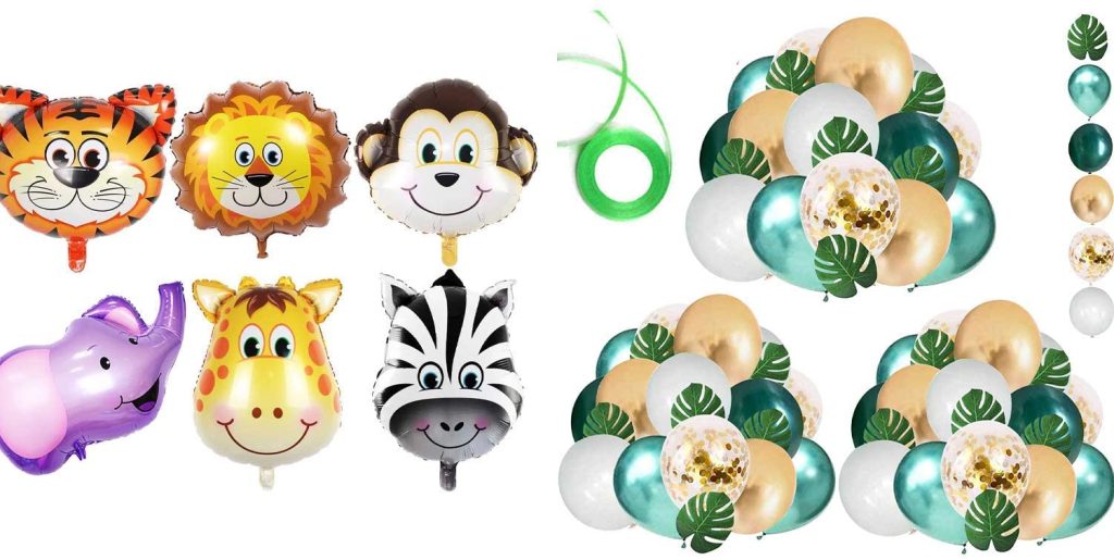 6PCS Safari Jungle Animal Balloons and 68pcs Jungle Safari Balloons Set ...