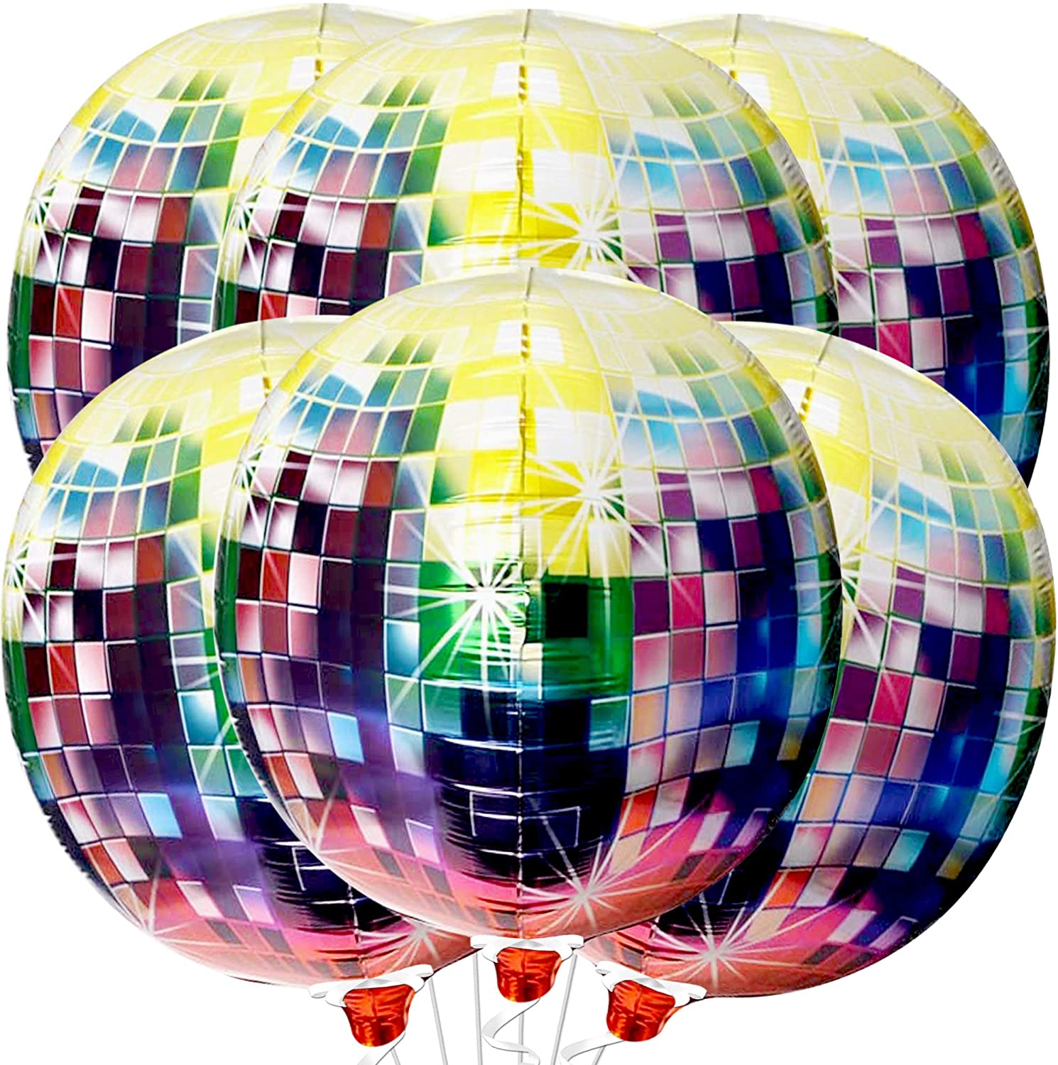 12 Pack 22 inch Disco Ball Balloons ,Disco Party Decorations,Disco Party Balloons