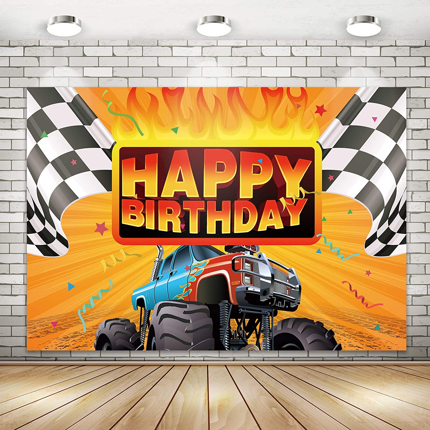 Monster Truck Birthday Party Banner Supplies Monster Truck Garlands Include  今年も話題の