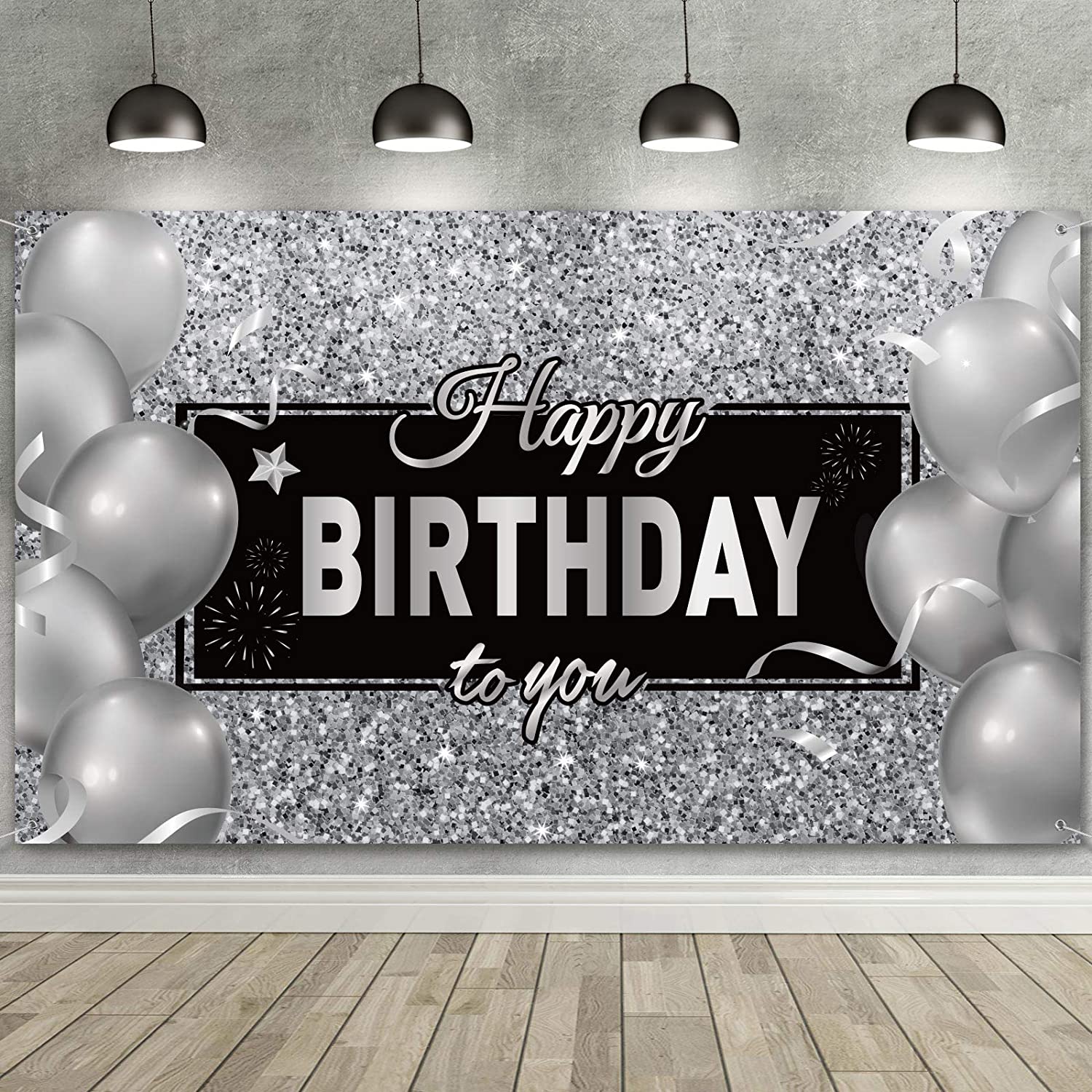 Happy Birthday Banner Black And White Happy Birthday Backdrop Banner, Black White Balloons Silver Happy Birthday  Backdrop Background Photo Photography Banner For Men Women Birthday  Anniversary Party Decorations Supplies,72.8 X 43.3 Inch – Homefurniturelife  Online Store