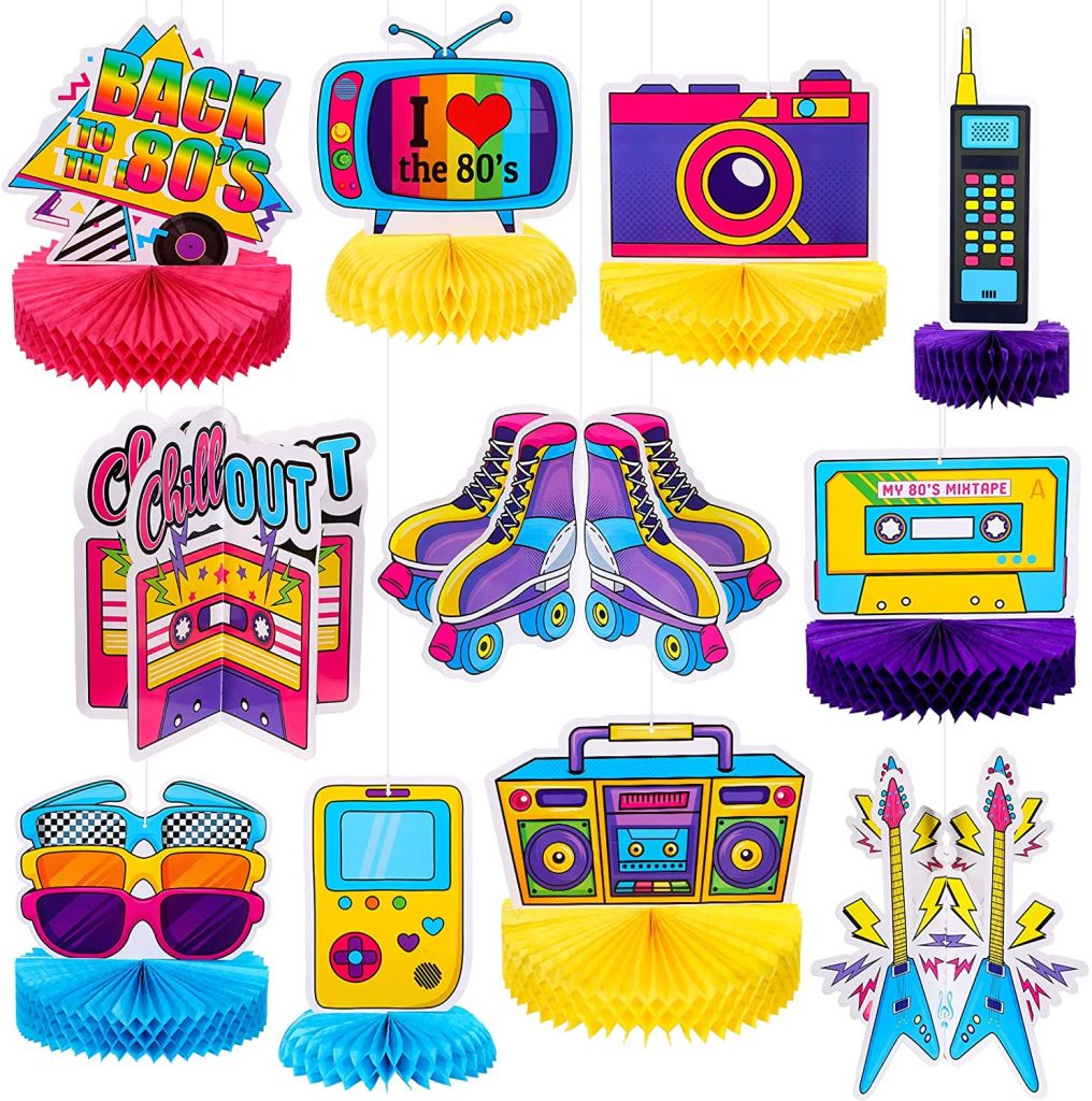 11 Pcs 80s Themed Party Decorations 3D 1980s Hanging Decorations ...