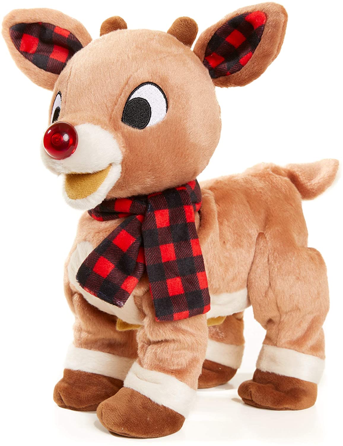 stuffed rudolph with light up nose