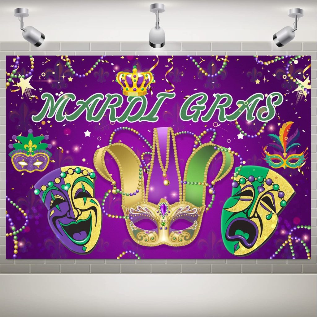 a mardi gras backdrop