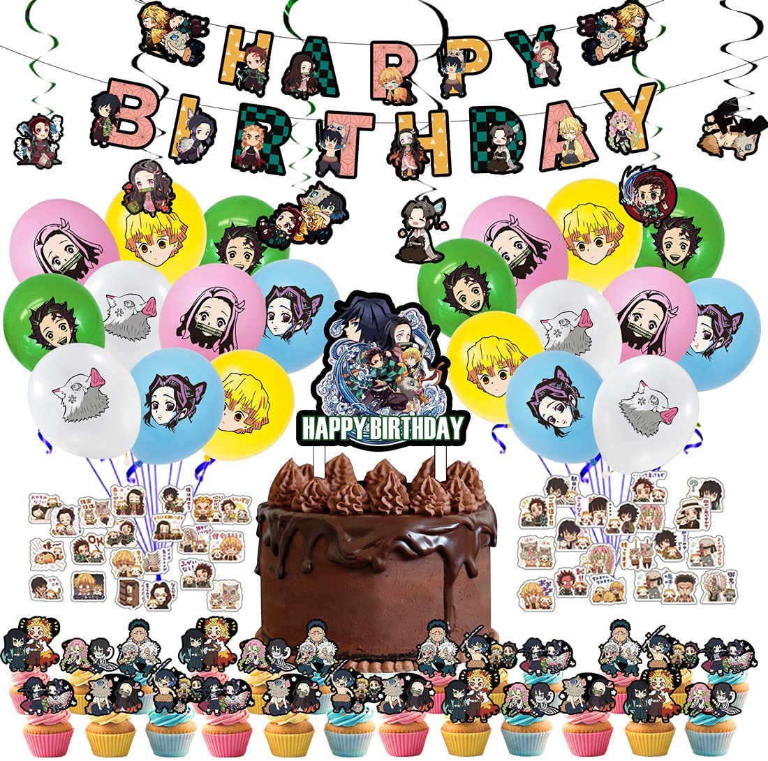121pcs Anime Birthday Party Decor Balloons Stickers Banners Toppers   more  Florida Technical College