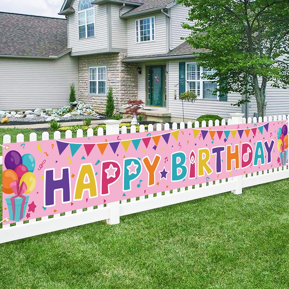 Happy Birthday Banner For Yard Bunny Chorus 9.8 X 1.6 Ft Large Happy Birthday Banner, Birthday Yard Signs,  Birthday Backdrop For Birthday Party Decorations Supplies, Pink –  Homefurniturelife Online Store