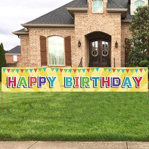 Happy Birthday Banner For Yard Purplization Large Happy Birthday Decoration Banner, Colorful Happy  Birthday Banner Yard Sign, Birthday Party Outdoor & Indoor Hanging  Decorations Supplies(9.8×1.6Ft) – Homefurniturelife Online Store