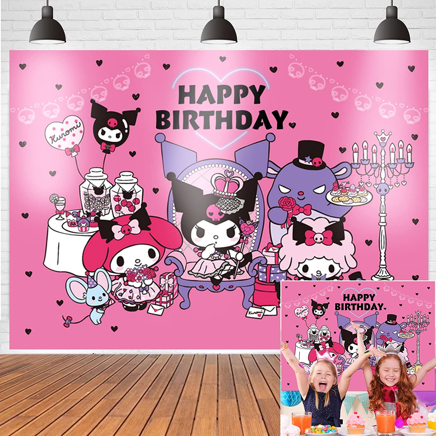 Kuromi Birthday Party Backdrop, Kuromi Party Supplies Backdrops, My ...